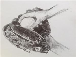 baseball pencil drawing 